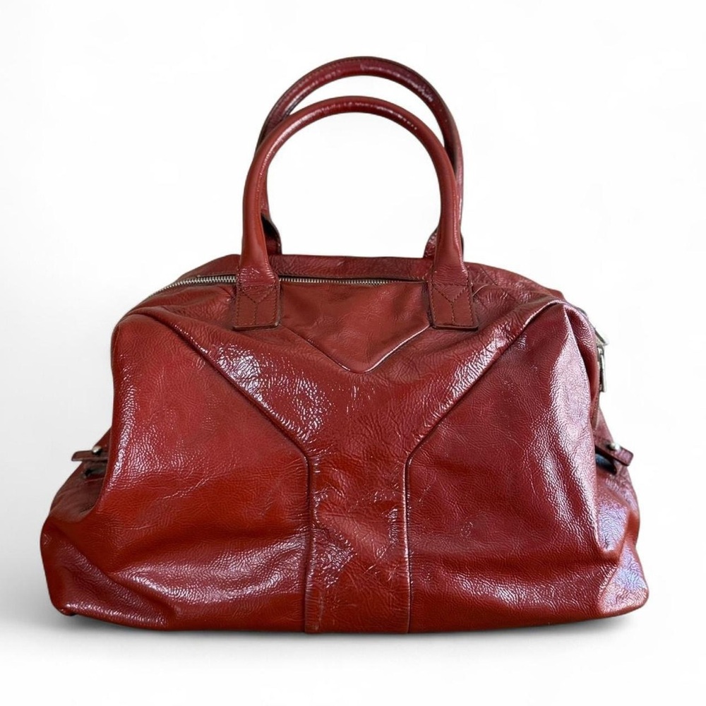 Yves Saint Laurent Red Leather Tote Bag